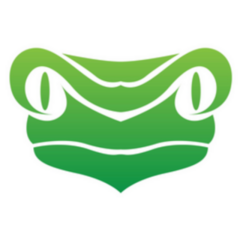Green Frog Head Logo Sticker
