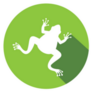 Green Frog Logo Circle Sticker