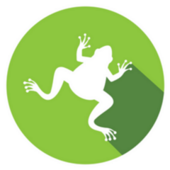 Green Frog Logo Circle Sticker