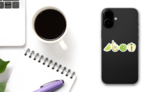 Green Fruits Half Slice Sticker on a Phone (New) example