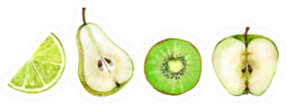 Green Fruits Half Slice Sticker