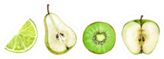 Green Fruits Half Slice Sticker