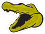 Green Gator Head Mascot Sticker