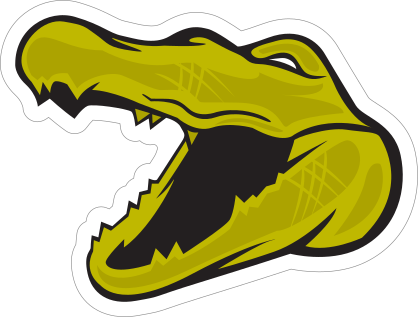 Green Gator Head Mascot Sticker