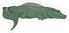 Green Gator Mascot Sticker