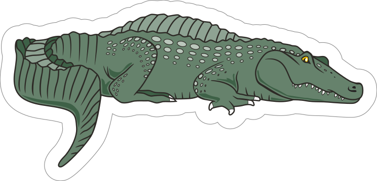 Green Gator Mascot Sticker