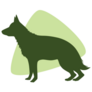 Green German Shepherd Sticker