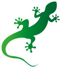 Green Gradient Gecko Lizard Sticker