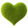 Green Grass Heart Sticker