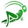 Green Grasshopper Logo Design Sticker 