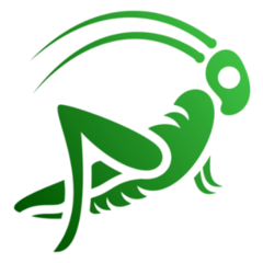 Green Grasshopper Logo Design Sticker 