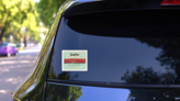 Green Greeting Card - Amsterdam, Netherlands Sticker on a Rear Car Window (New) example