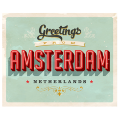 Green Greeting Card - Amsterdam, Netherlands Sticker
