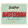 Green Greeting Card - Amsterdam, Netherlands Sticker