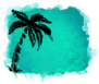 Green Grunge Background Palm Tree Sticker