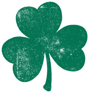 Green Grunge Shamrock Leaf Sticker