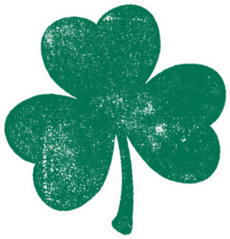 Green Grunge Shamrock Leaf Sticker