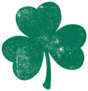 Green Grunge Shamrock Leaf Sticker