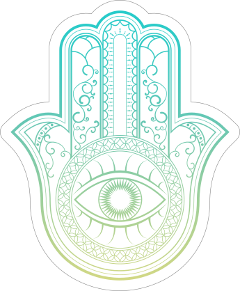 Green Hamsa Boho Sticker