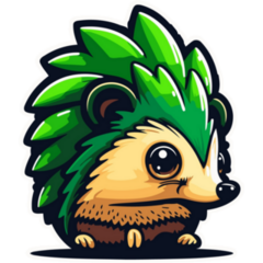 Green Hedgehog Sticker
