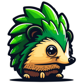 Green Hedgehog Sticker
