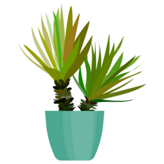 Green House Plant In Pot Sticker