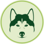 Green Husky Icon Sticker