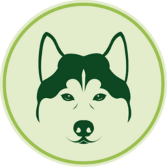 Green Husky Icon Sticker