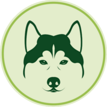 Green Husky Icon Sticker