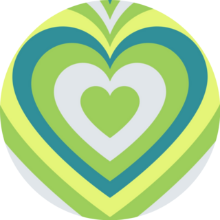 Green Hypnotic Heart Y2k Pattern Sticker