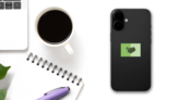 Green Iceland Sticker on a Phone (New) example