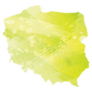 Green Illustrated Map Of Poland Sticker