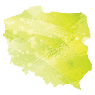 Green Illustrated Map Of Poland Sticker