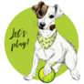 Green Jack Russel Sticker