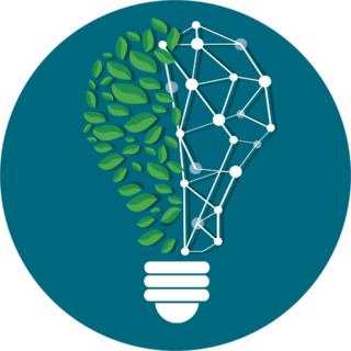 Green Light Bulb With Leaves Sticker