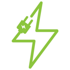 Green Lightning Bolt Icon Sticker