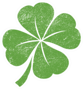 Green Lucky Four Leaf Irish Clover For St. Patricks Day Sticker