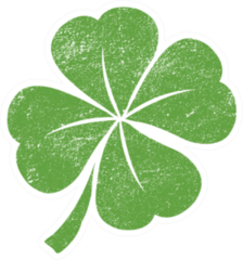 Green Lucky Four Leaf Irish Clover For St. Patricks Day Sticker