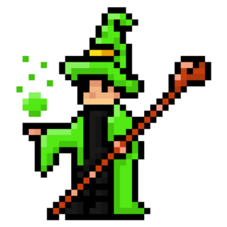 Green Magic Wizard Sticker