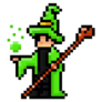 Green Magic Wizard Sticker