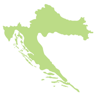 Green Map Of Croatia Sticker