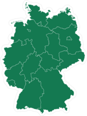 Green Map Of Germany Sticker