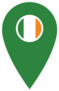 Green Map Pin With Ireland Flag Sticker