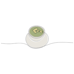 Green Matcha Cup One Line Sticker