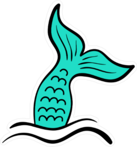 Green Mermaid Tail Sticker