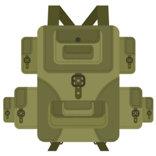 Green Military Backpack Sticker