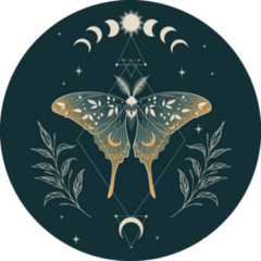 Green Moon Moth Sticker
