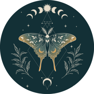 Green Moon Moth Sticker