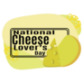 Green National Cheese Lovers Day With Slice Of Cheese Sticker