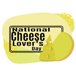 Green National Cheese Lovers Day With Slice Of Cheese Sticker